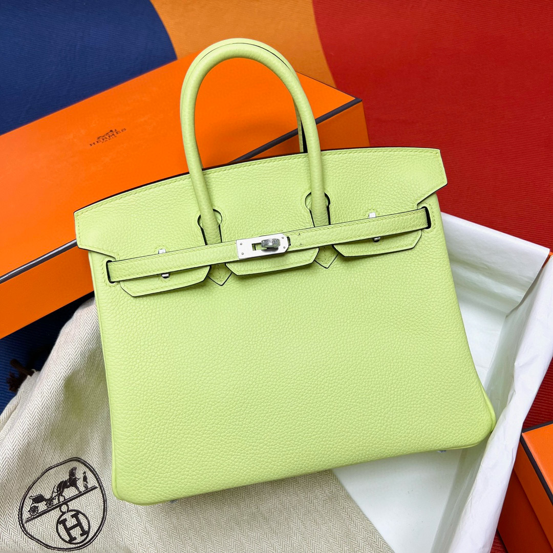 愛馬仕官方網女包 Hermes Birkin 25cm Bag Togo Y6 Vert Absinthe 苦艾酒綠