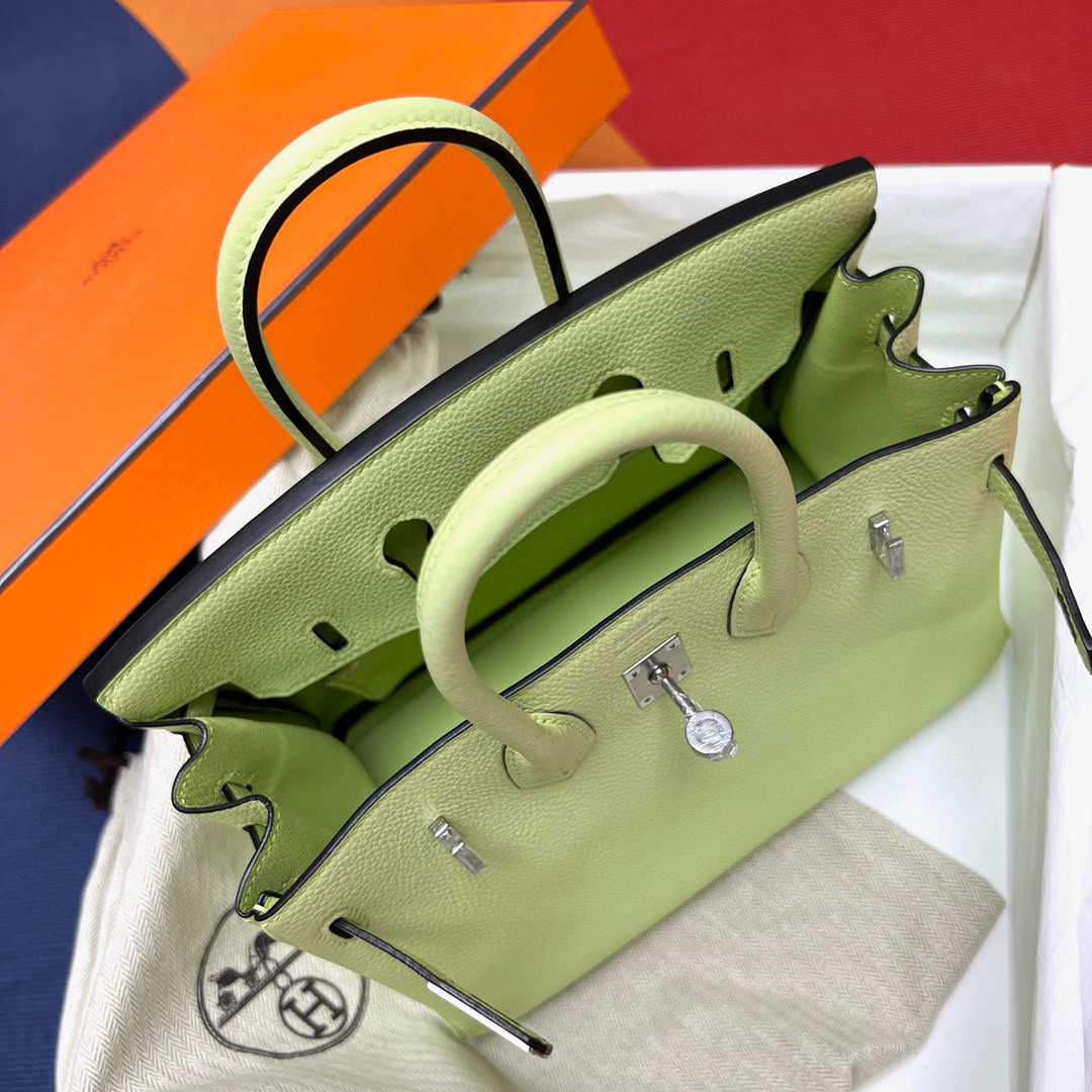 愛馬仕官方網女包 Hermes Birkin 25cm Bag Togo Y6 Vert Absinthe 苦艾酒綠