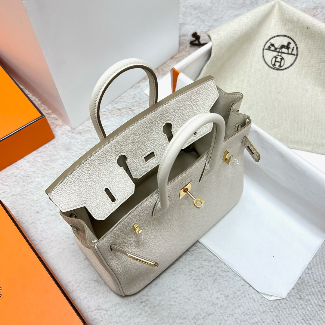 Hermes Birkin 25cm Bag Togo 8L Beton Golden Hardware