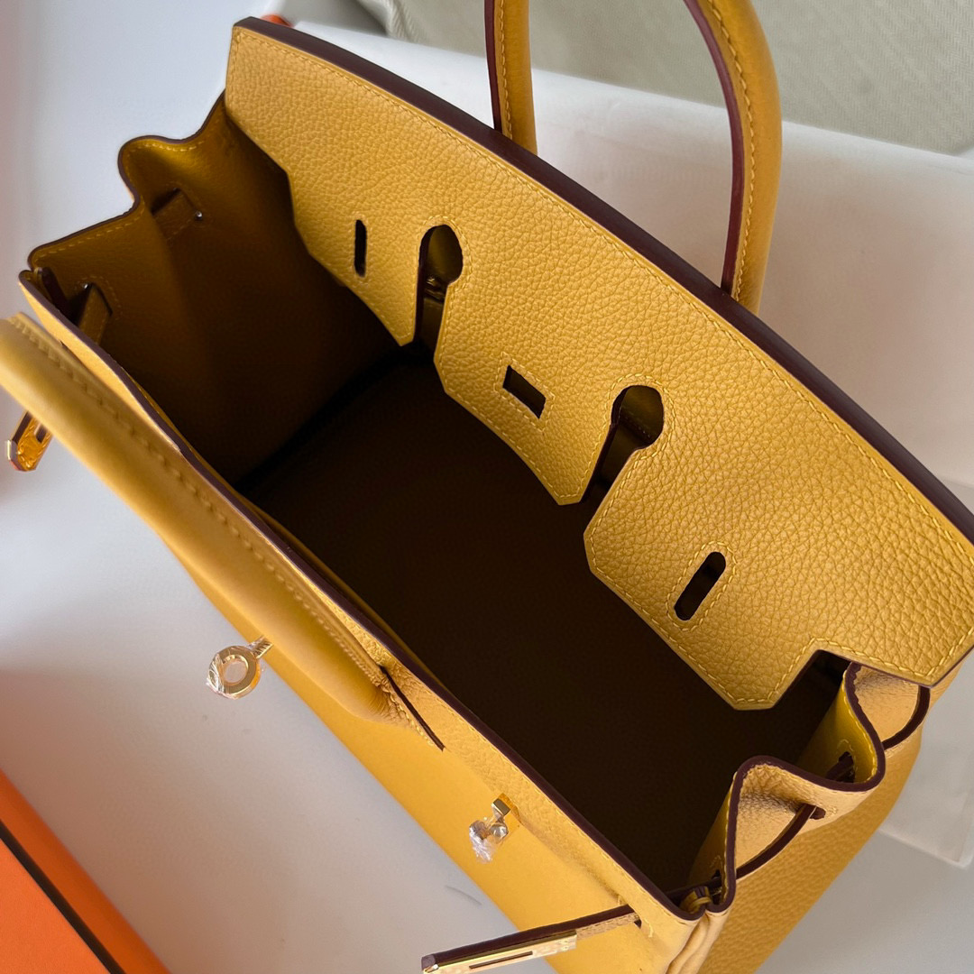 愛馬仕女包價格與圖片 Hermes Birkin 25cm Togo 9D Jaune Ambe 琥珀黃