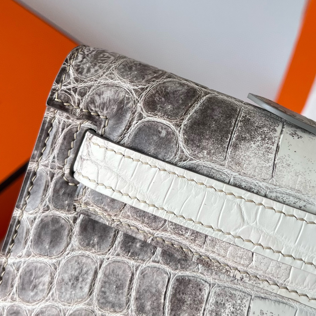 愛馬仕喜馬拉雅白色鱷魚皮 Hermes Kelly cut Himalayan Silver Hardware