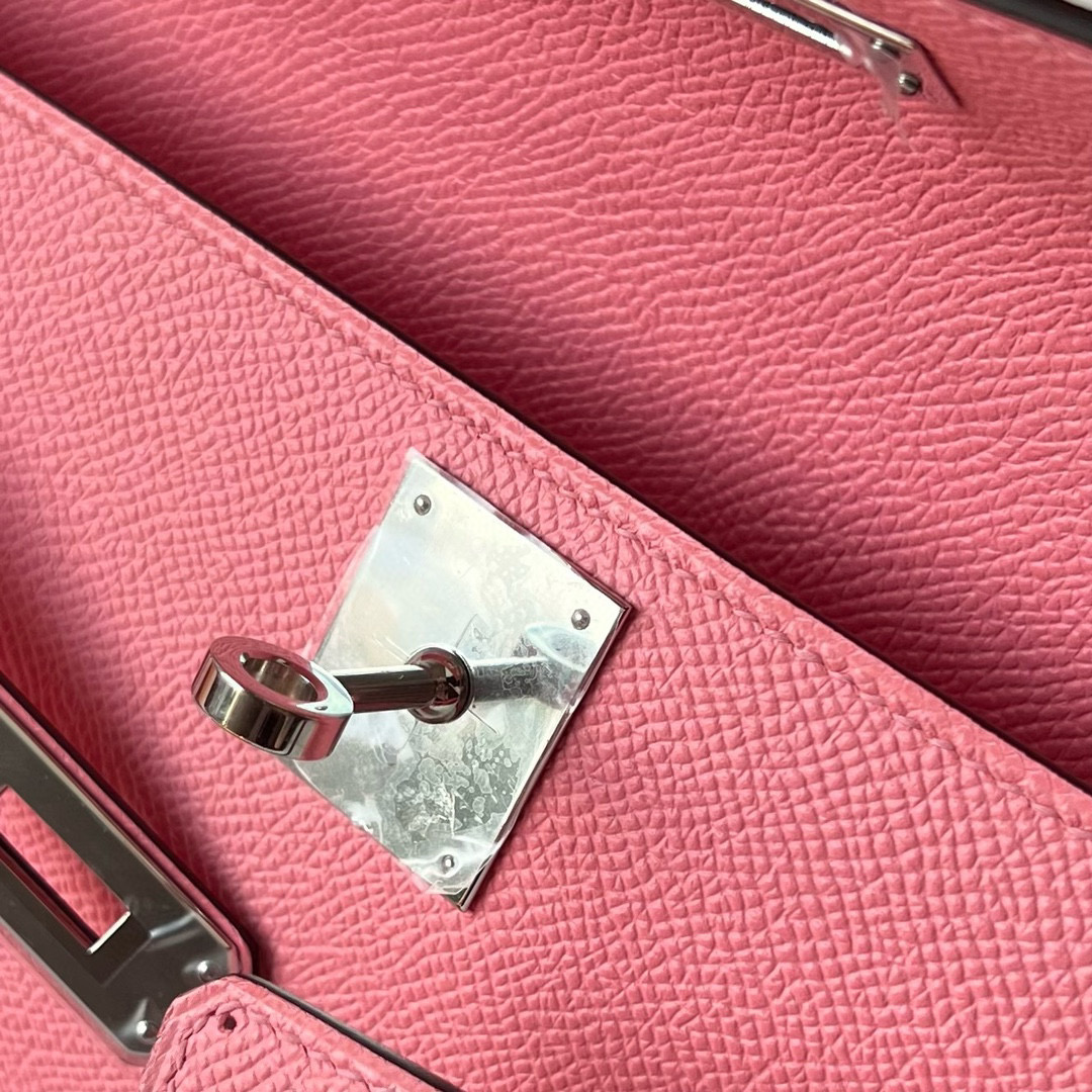 Hermes price and pictures Kelly cut Epsom 1Q Rose Confetti Silver Hardware