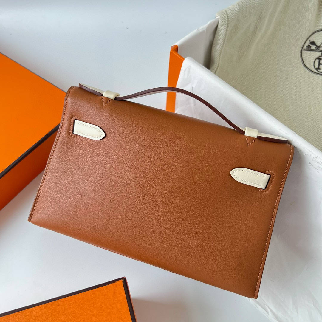 愛馬仕迷你凱莉包官方價格  Hermes Kelly Pochette Swift Gold/Nata