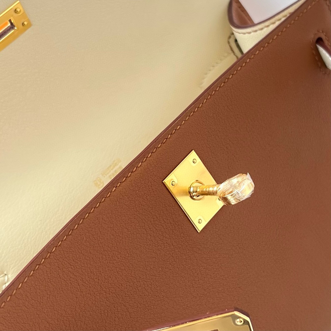 愛馬仕迷你凱莉包官方價格  Hermes Kelly Pochette Swift Gold/Nata