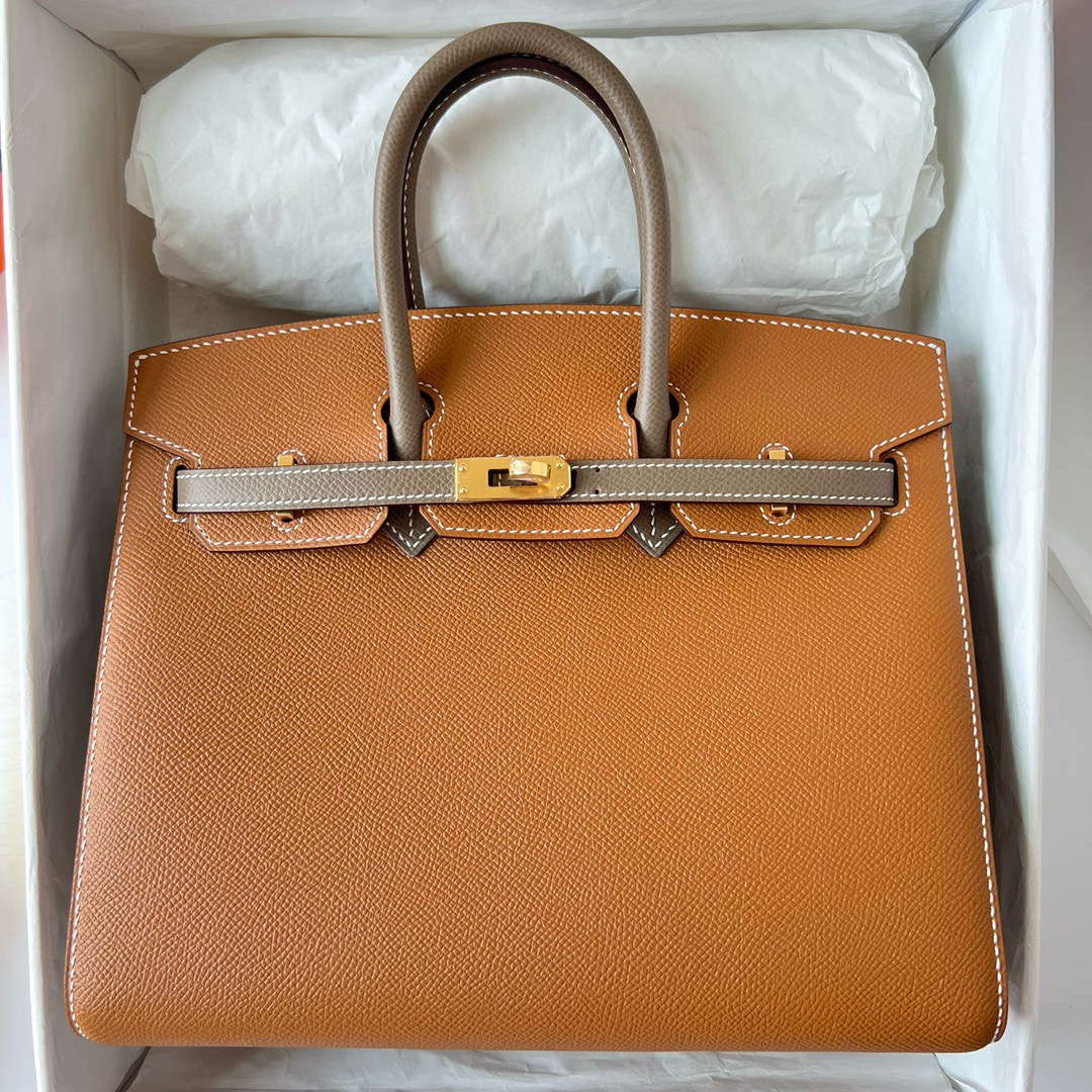 愛馬仕鉑金包原價多少錢 Hermes Birkin 25 Sellier Epsom Gold/Etoupe GHW