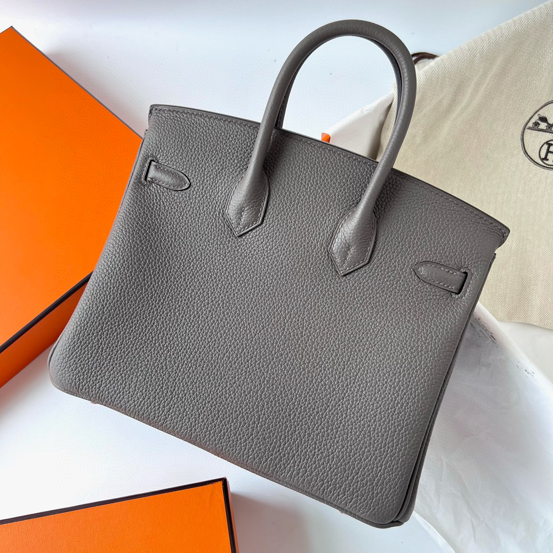 愛馬仕鉑金包售價突破10萬元 Hermes Birkin 25 Togo 8F Etain 錫器灰 Silver Hardware