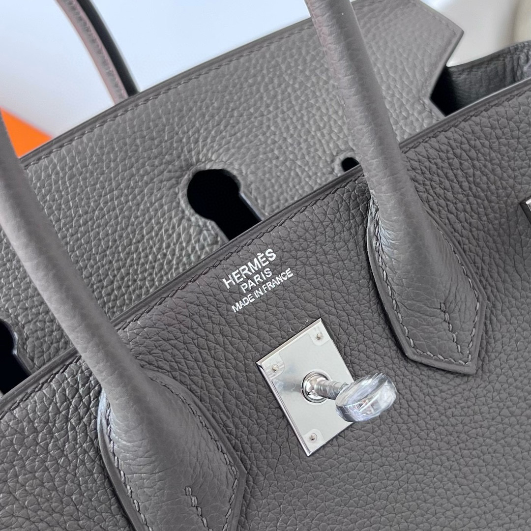 愛馬仕鉑金包售價突破10萬元 Hermes Birkin 25 Togo 8F Etain 錫器灰 Silver Hardware