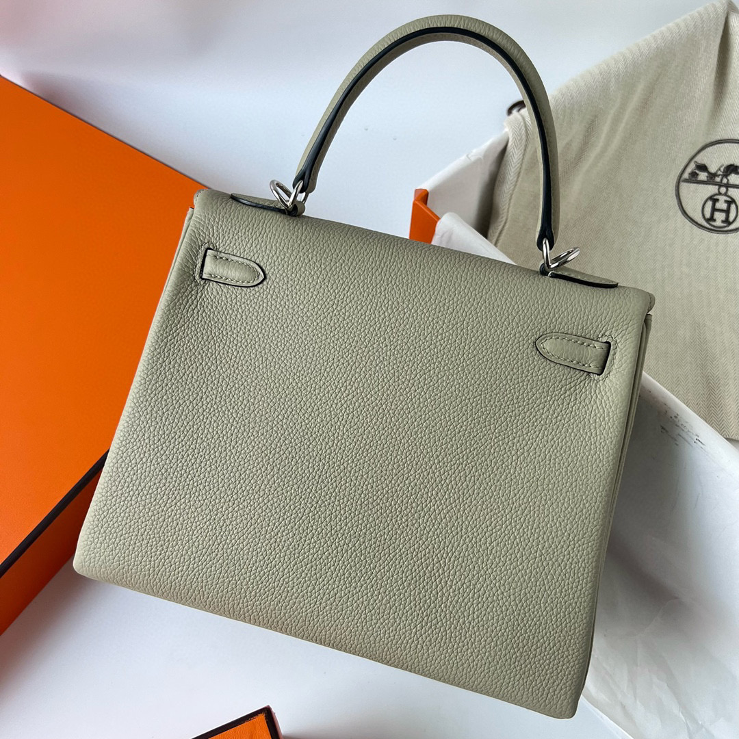 愛馬仕凱莉25尺寸刻印在哪裏 Hermes Kelly 25 Togo Sauge 鼠尾草綠 Silver Hardware