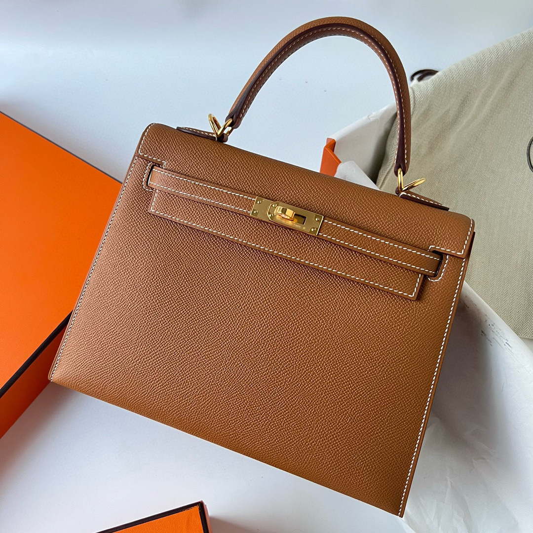 愛馬仕凱莉25什麼材質 Hermes Kelly 25 Epsom Gold 金棕色 Golden Hardware