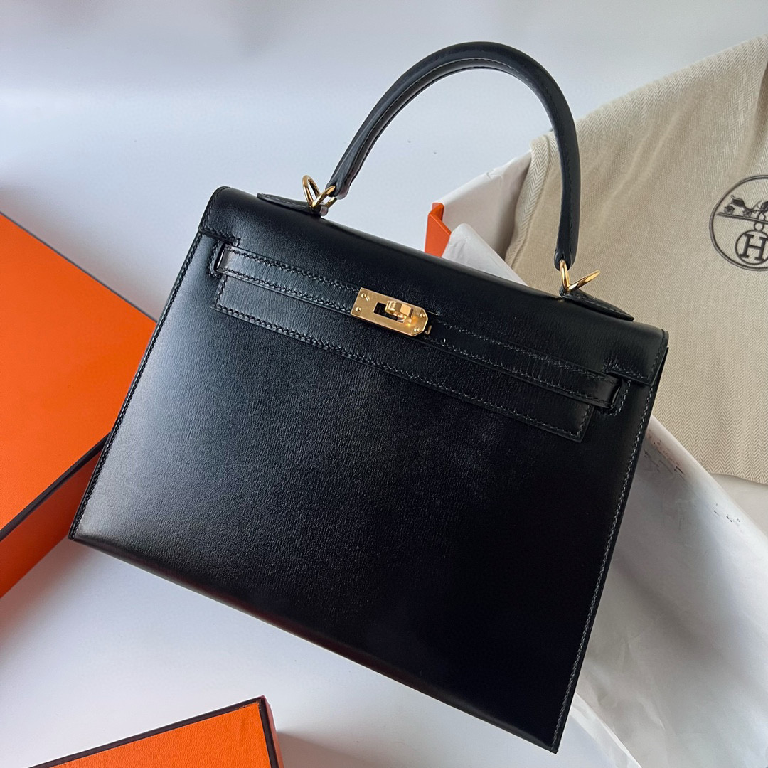 愛馬仕凱莉25配貨多少錢 Hermes Kelly 25 Box 黑色 Golden Hardware