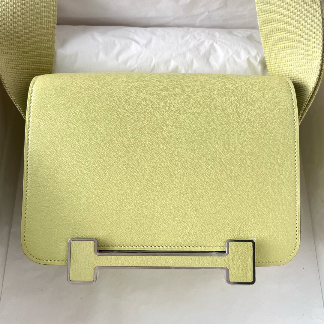 愛馬仕木屐包價格多少錢 Hermes Geta Bag Chevre R9 Jaune Bourgeon 嫩芽黄