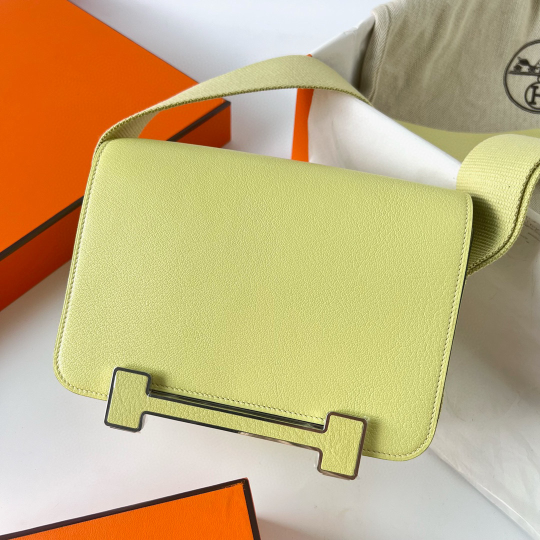 愛馬仕木屐包價格多少錢 Hermes Geta Bag Chevre R9 Jaune Bourgeon 嫩芽黄