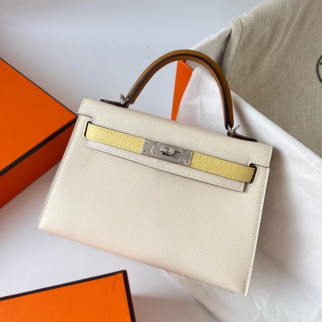 Hermes Kelly Mini II i2 Nata 奶油白 jaune poussin 小雞黃 sesame 芝麻色