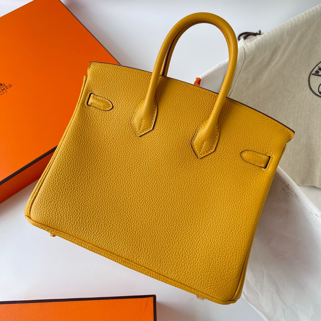 愛馬仕鉑金包鎖掛法 Hermes Birkin 25 Togo Jaune Ambe 琥珀黃 Golden Hardware