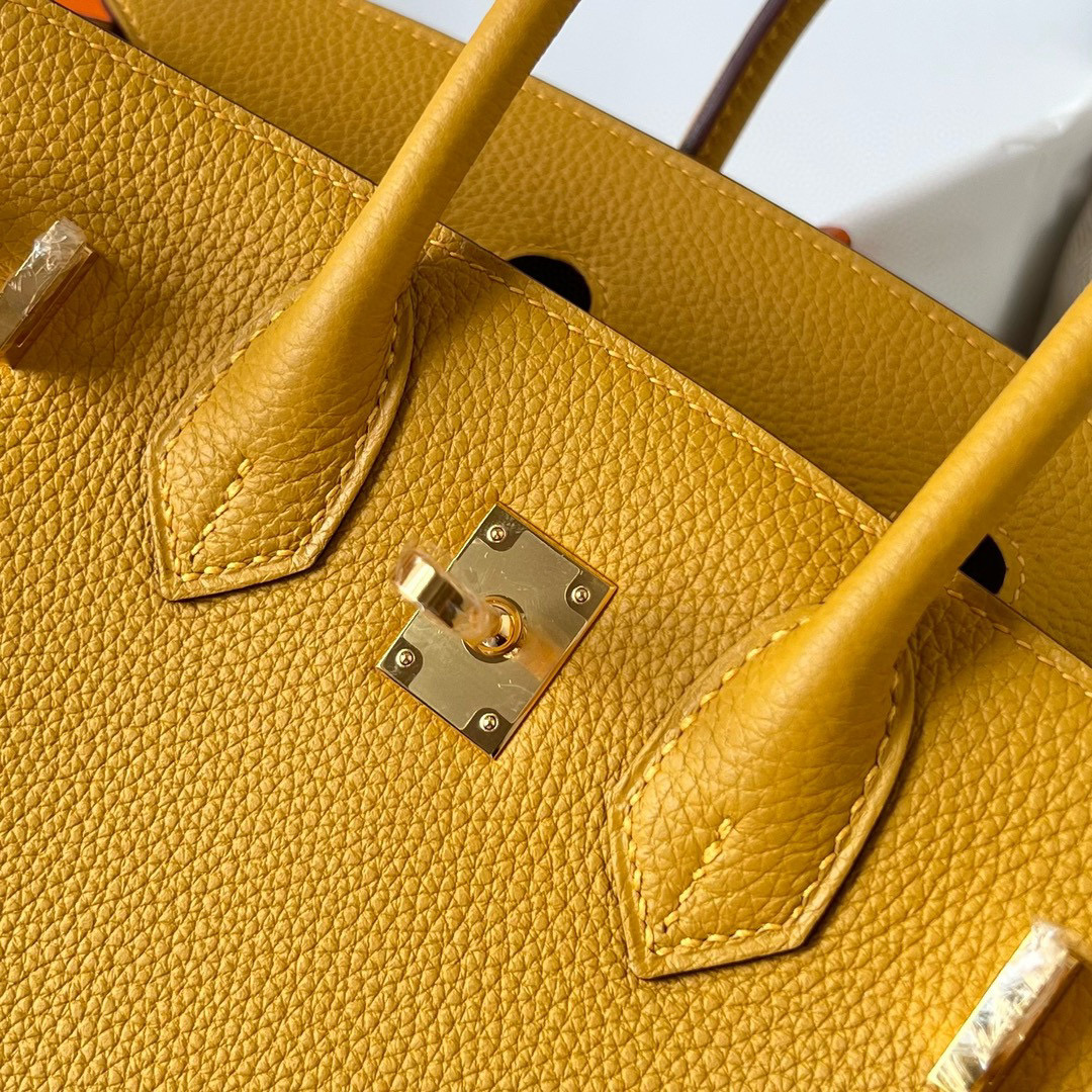 愛馬仕鉑金包鎖掛法 Hermes Birkin 25 Togo Jaune Ambe 琥珀黃 Golden Hardware