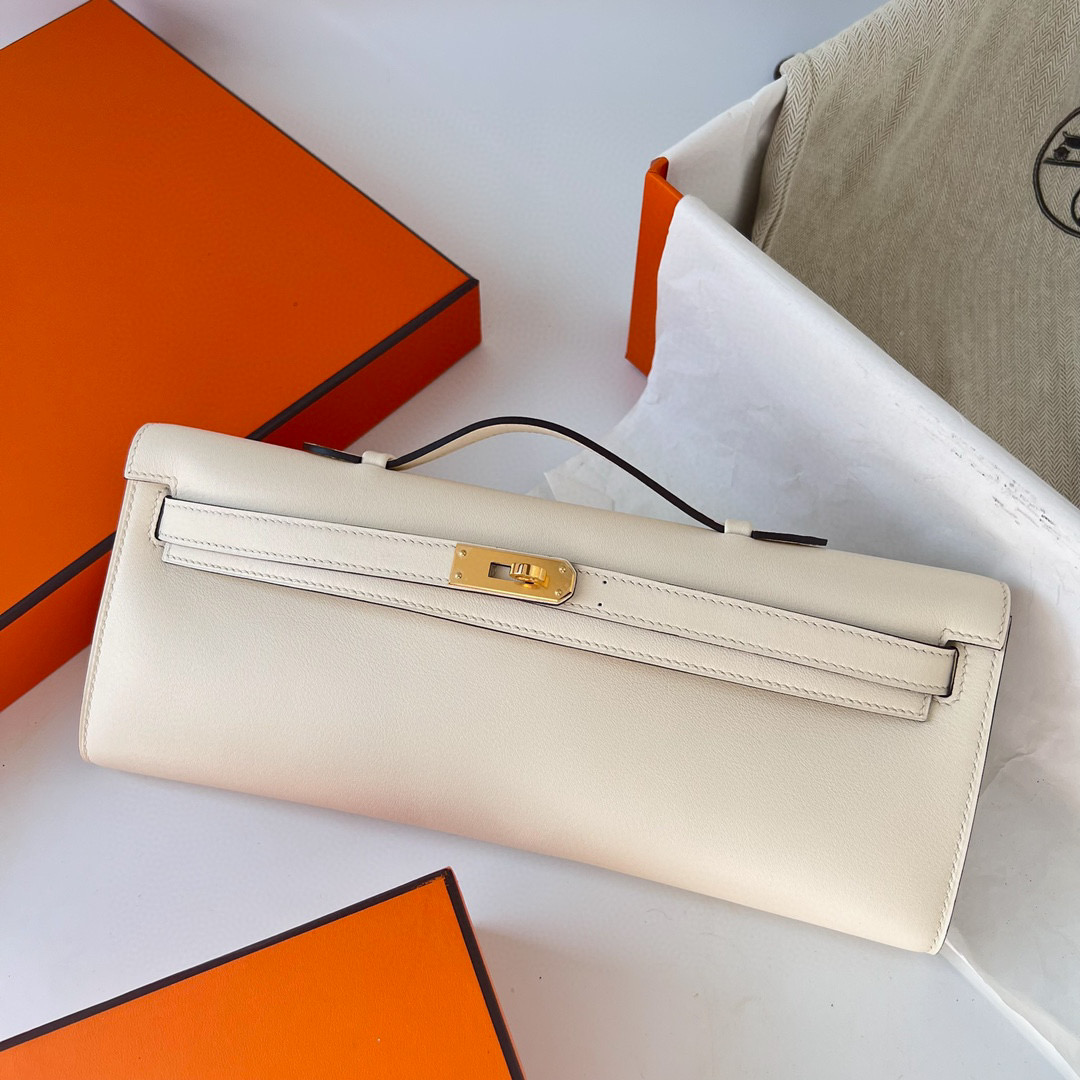 Hermes Price and pictures Kelly cut Swift i2 Nata 奶油白