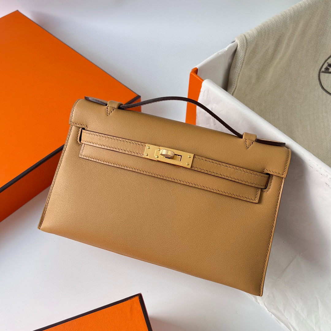 愛馬仕凱莉迷你專櫃價格 Hermes Price and pictures Kelly Pochette Swift Biscuit 餅幹色