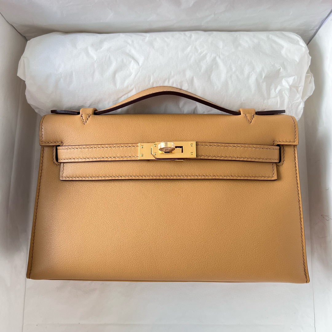 愛馬仕凱莉迷你專櫃價格 Hermes Price and pictures Kelly Pochette Swift Biscuit 餅幹色