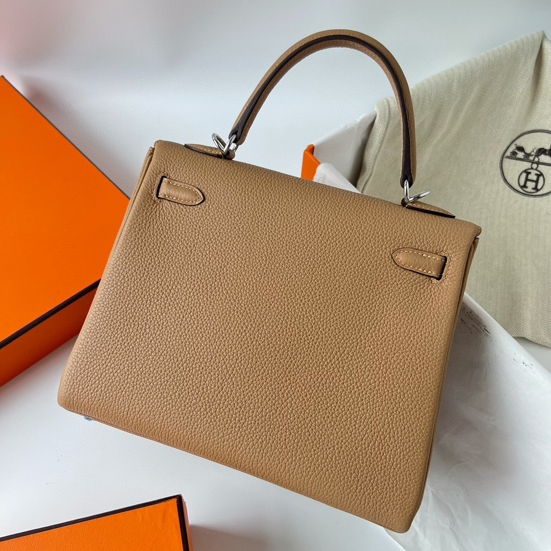 愛馬仕 Hermes Kelly Retourne 25cm Togo 0M Chai 瑪薩拉茶色