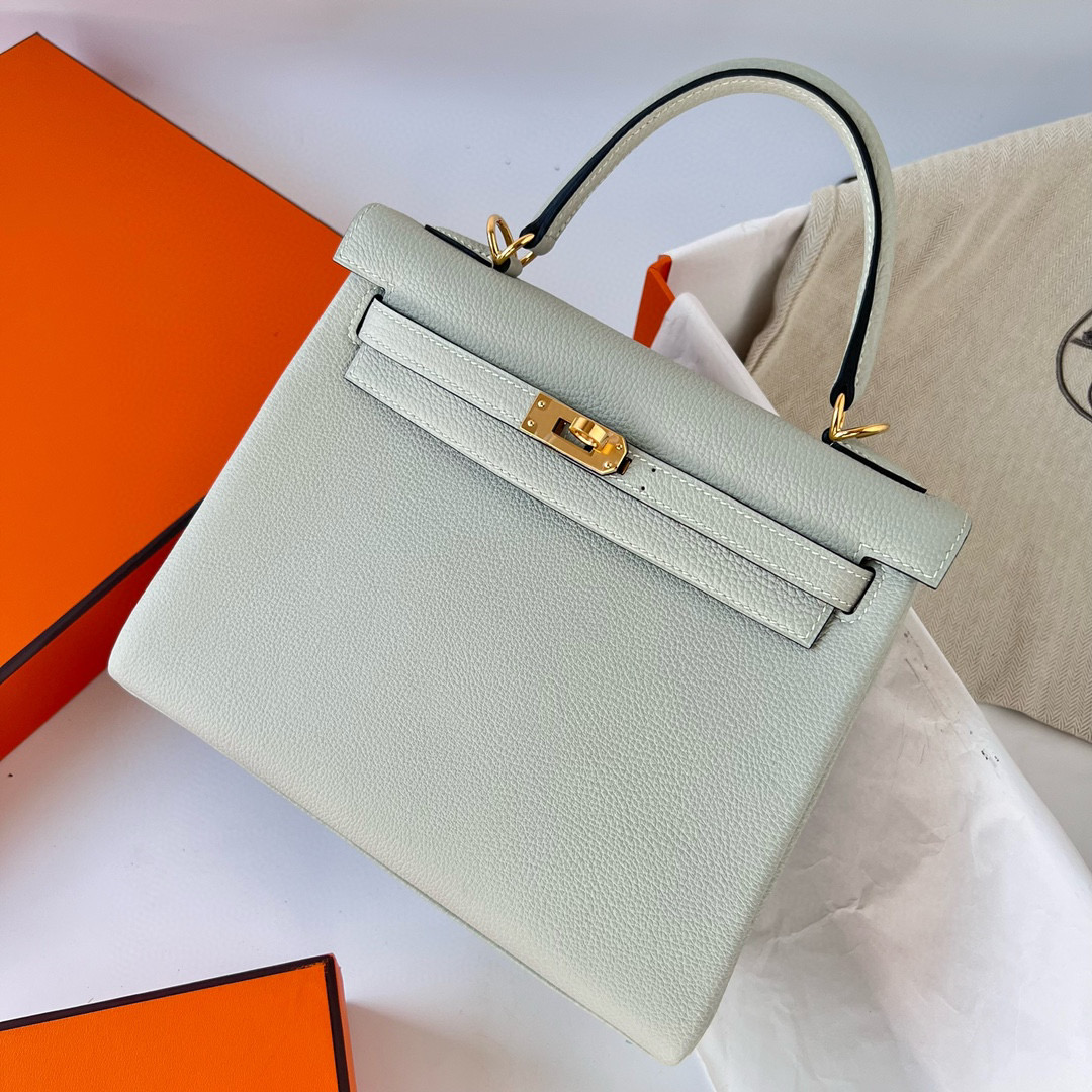 愛馬仕 Hermes Kelly Retourne 25 Togo 0W Gris Neve 水晶灰