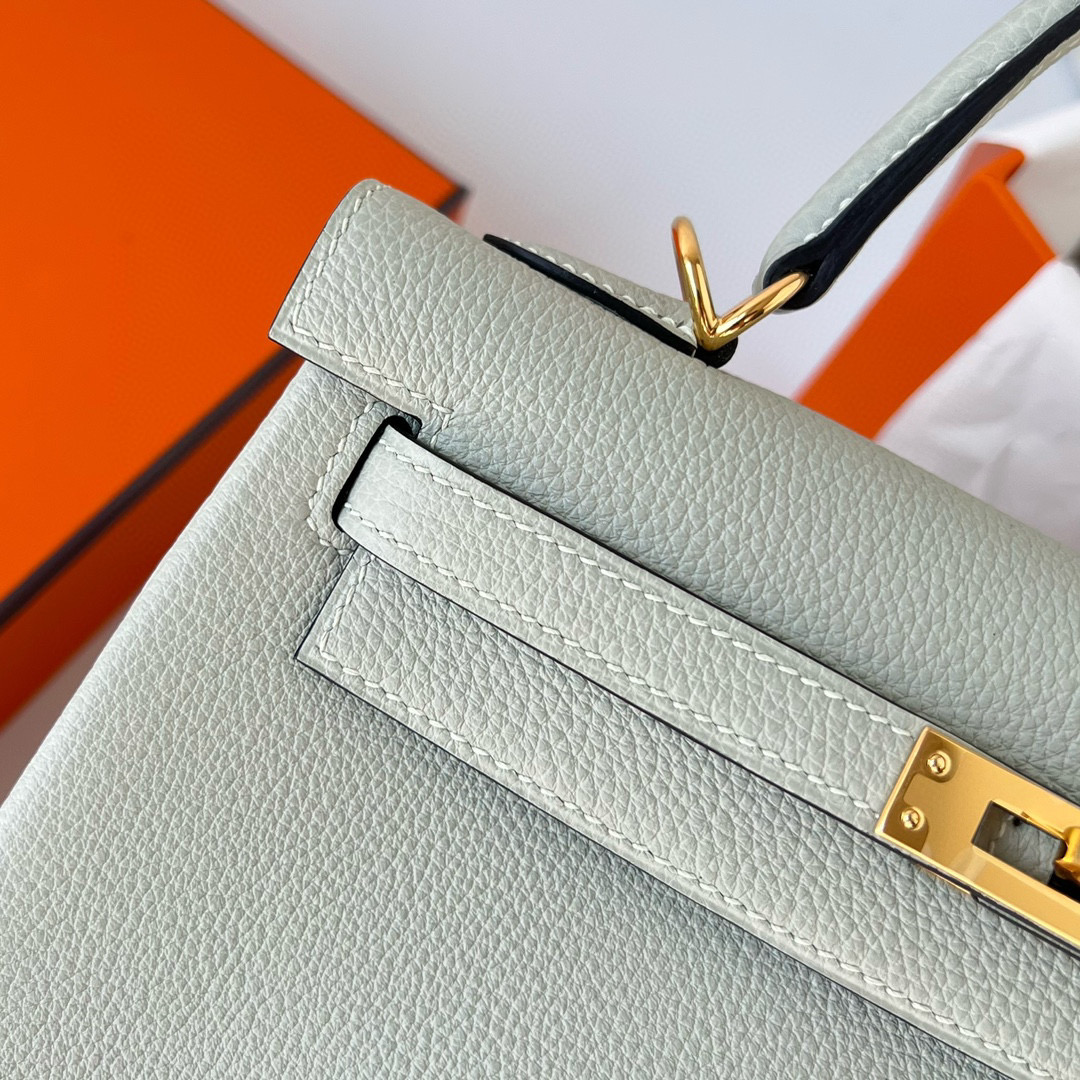 愛馬仕 Hermes Kelly Retourne 25 Togo 0W Gris Neve 水晶灰