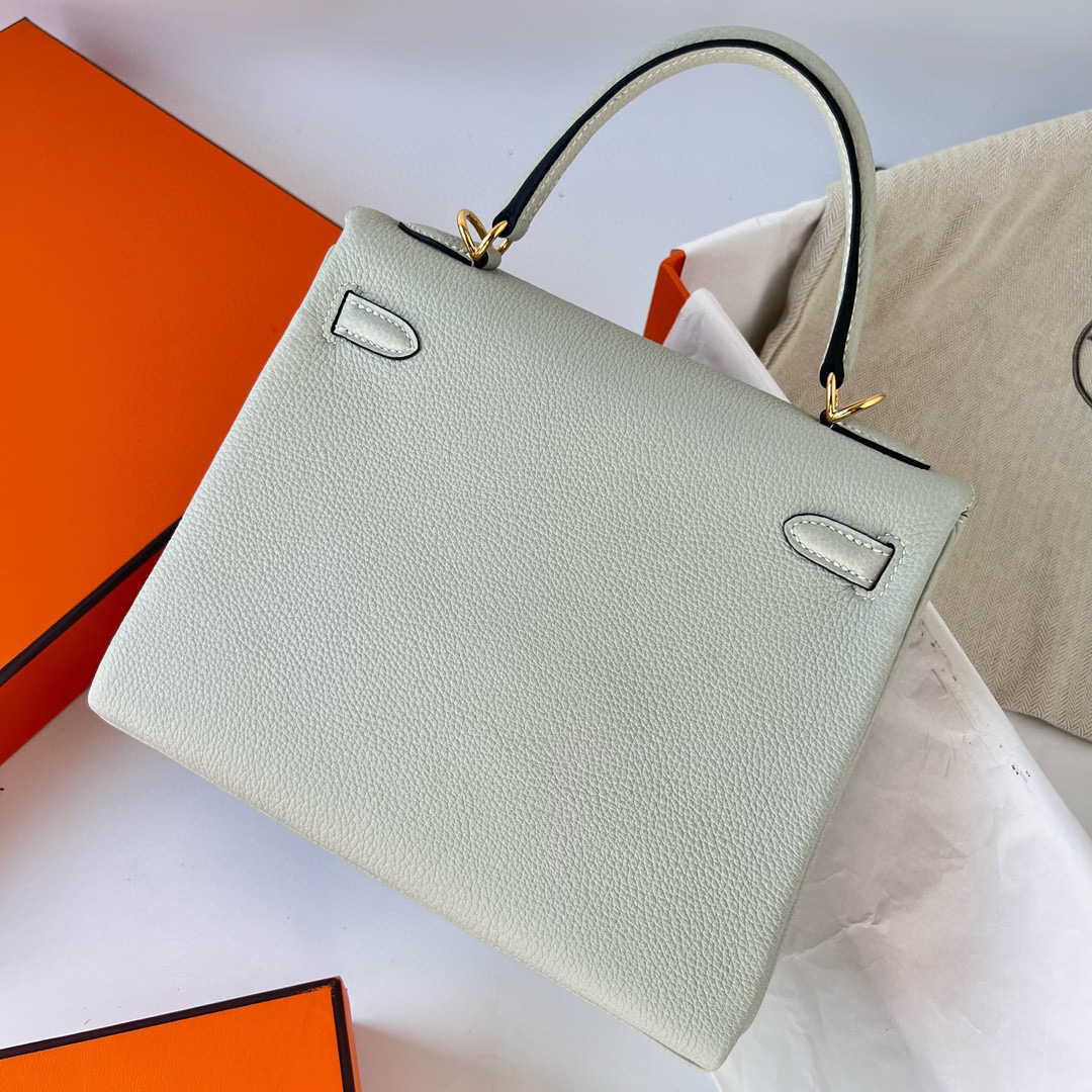 愛馬仕 Hermes Kelly Retourne 25 Togo 0W Gris Neve 水晶灰