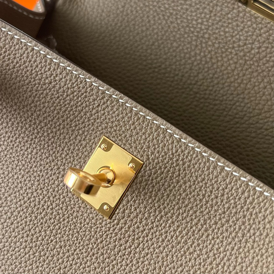 愛馬仕 Hermes Kelly Retourne 25 Togo Etoupe 大象灰 Golden Hardware