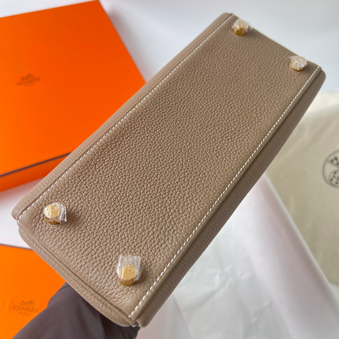 愛馬仕 Hermes Kelly Retourne 25 Togo Etoupe 大象灰 Golden Hardware