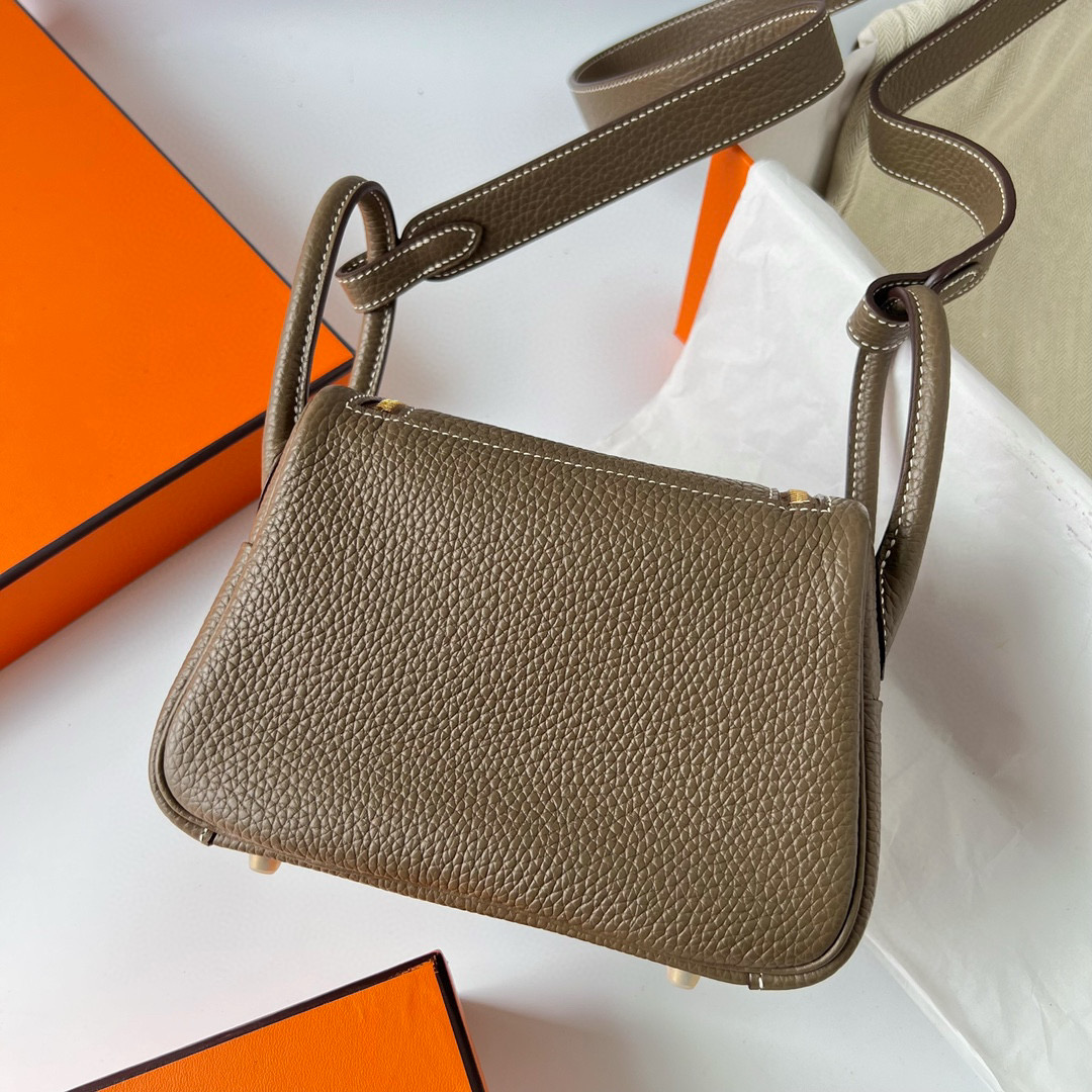 愛馬仕 Hermes Mini Lindy Clemence Etoupe 大象灰 金色五金