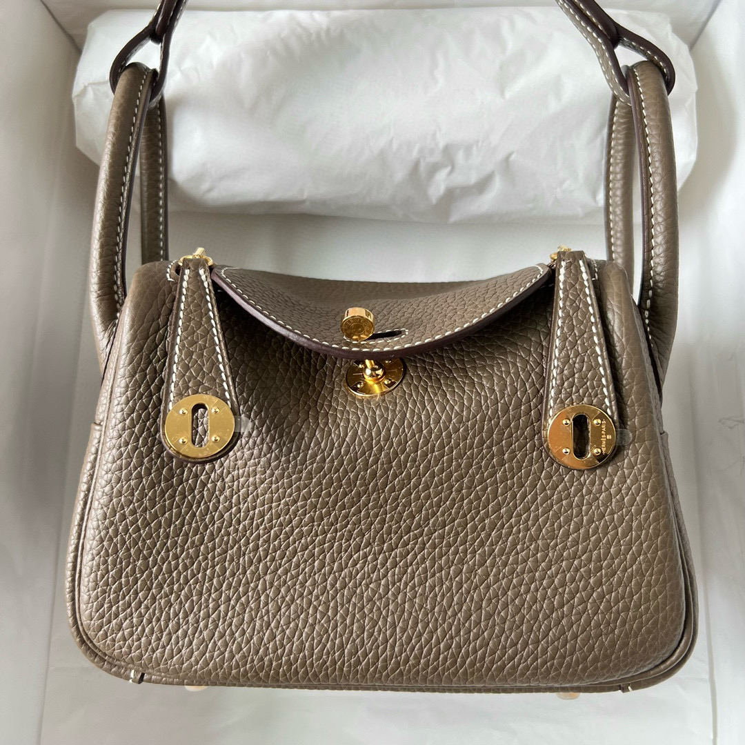 愛馬仕 Hermes Mini Lindy Clemence Etoupe 大象灰 金色五金