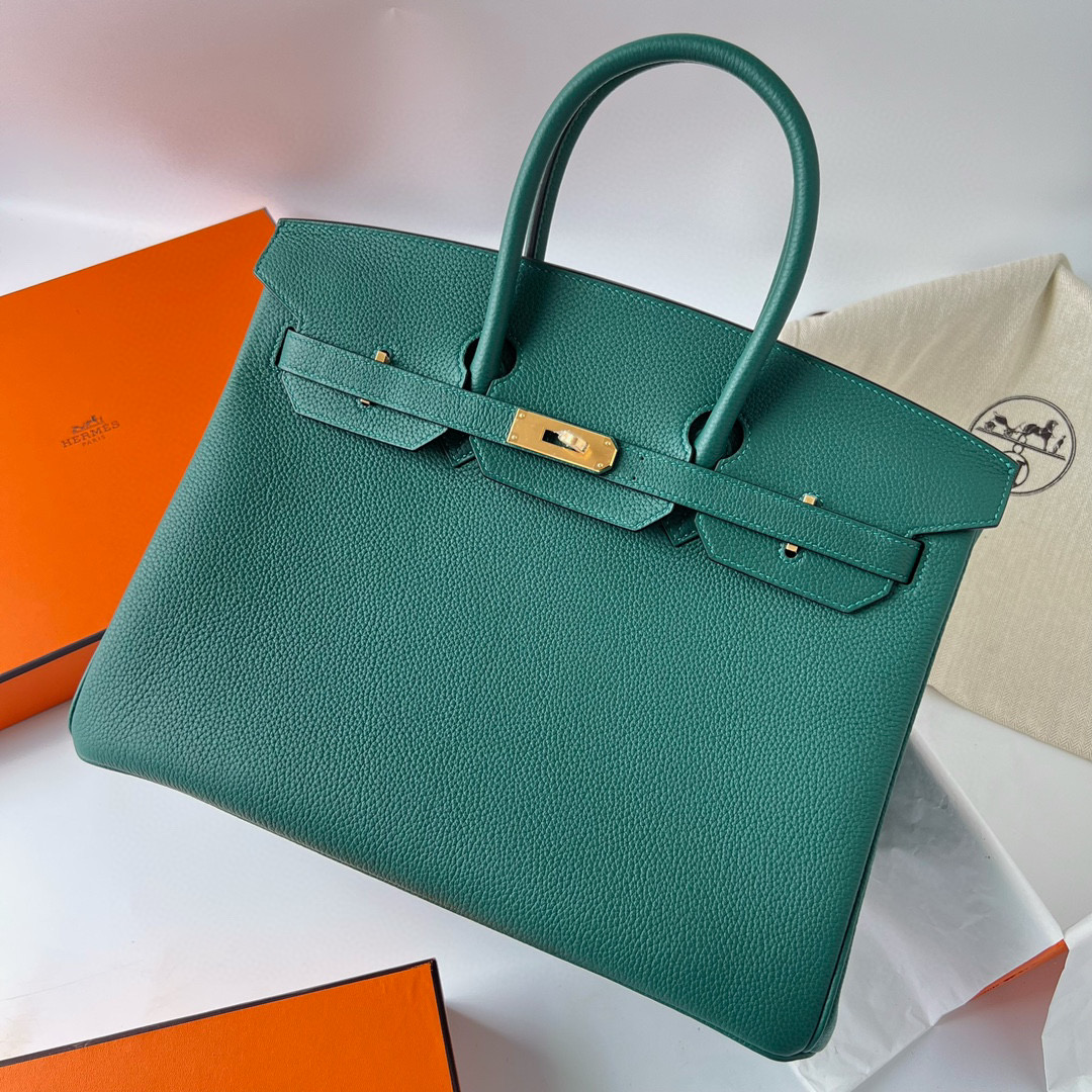 愛馬仕 Hermes Birkin 35 Retourne Togo Z6 Malachite 孔雀綠