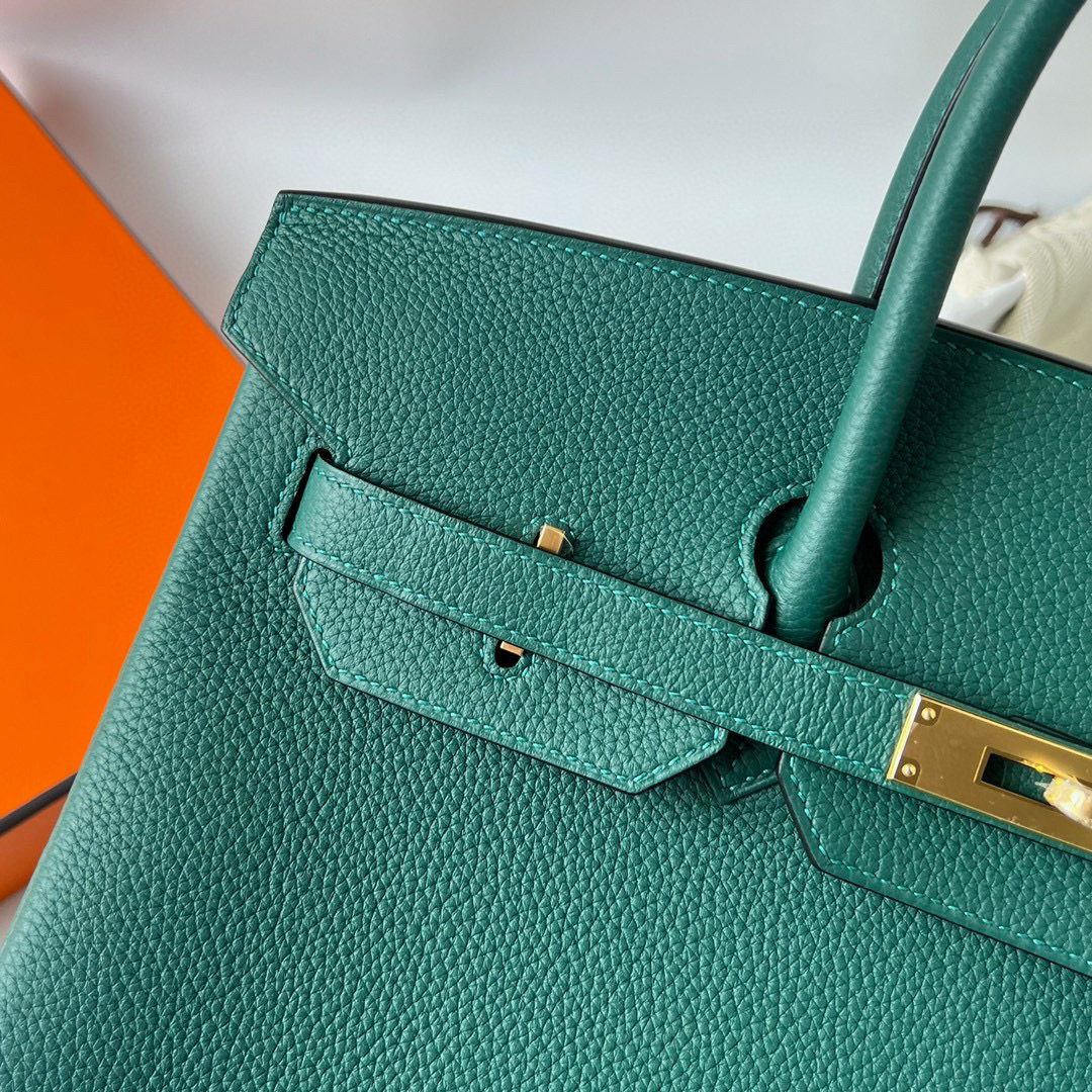 愛馬仕 Hermes Birkin 35 Retourne Togo Z6 Malachite 孔雀綠