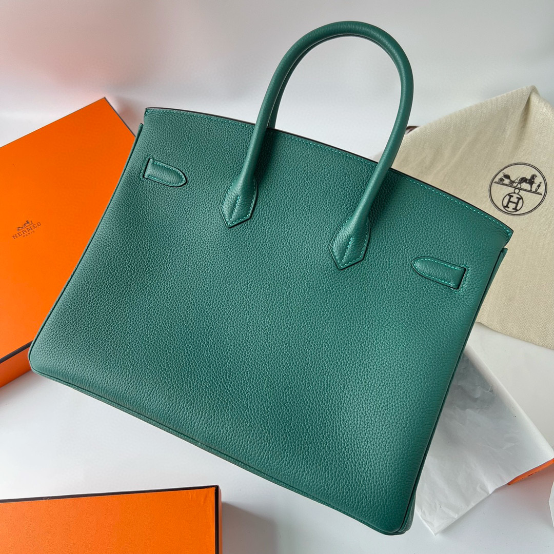 愛馬仕 Hermes Birkin 35 Retourne Togo Z6 Malachite 孔雀綠