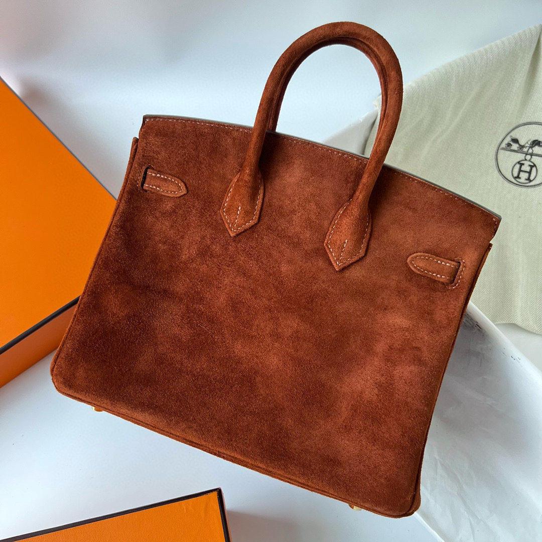 愛馬仕包包圖片專櫃 Hermes Birkin 25 Suede 進口羊皮反絨 麂皮 泰迪色