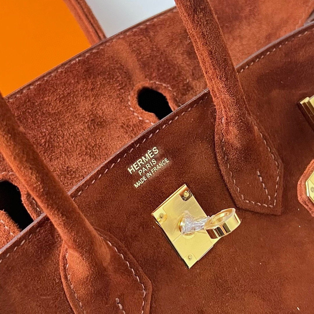 愛馬仕包包圖片專櫃 Hermes Birkin 25 Suede 進口羊皮反絨 麂皮 泰迪色