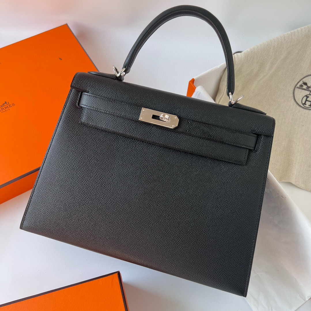 愛馬仕官網中國官方網站 Hermès Kelly Sellier 25 Epsom Noir 黑色