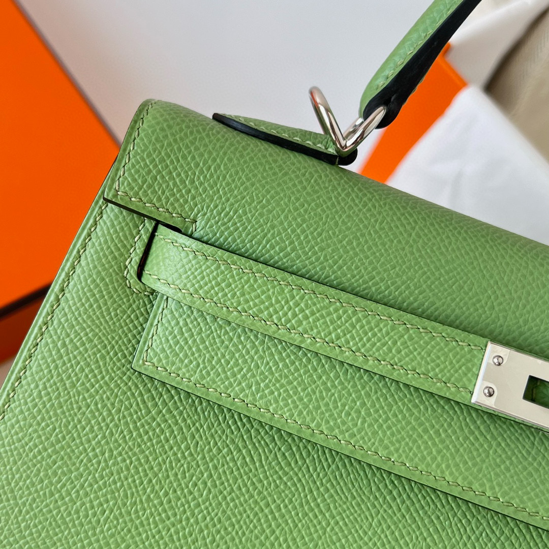 愛馬仕包包圖片 Hermès Kelly Sellier 25 Epsom Vert Criquet 牛油果綠