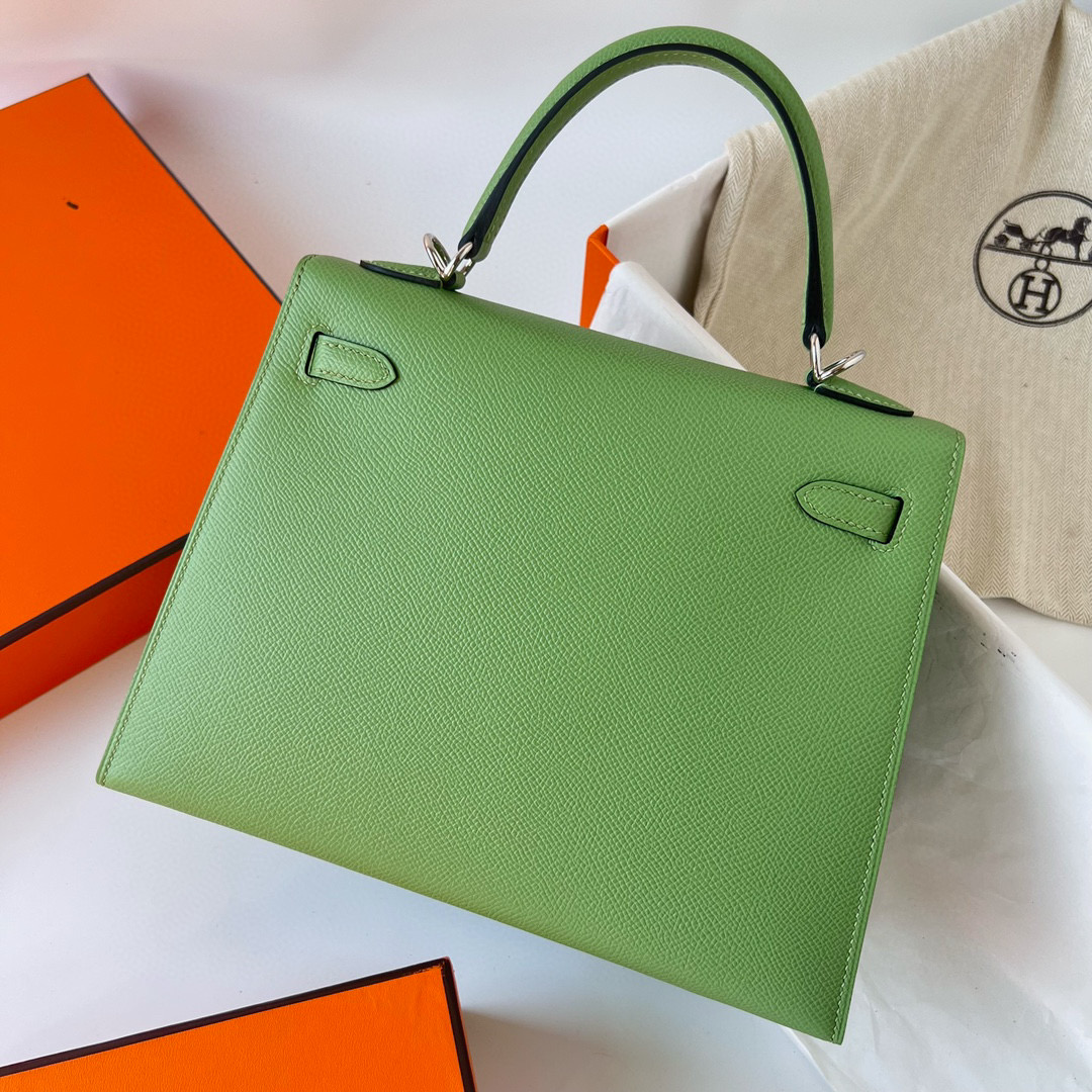 愛馬仕包包圖片 Hermès Kelly Sellier 25 Epsom Vert Criquet 牛油果綠