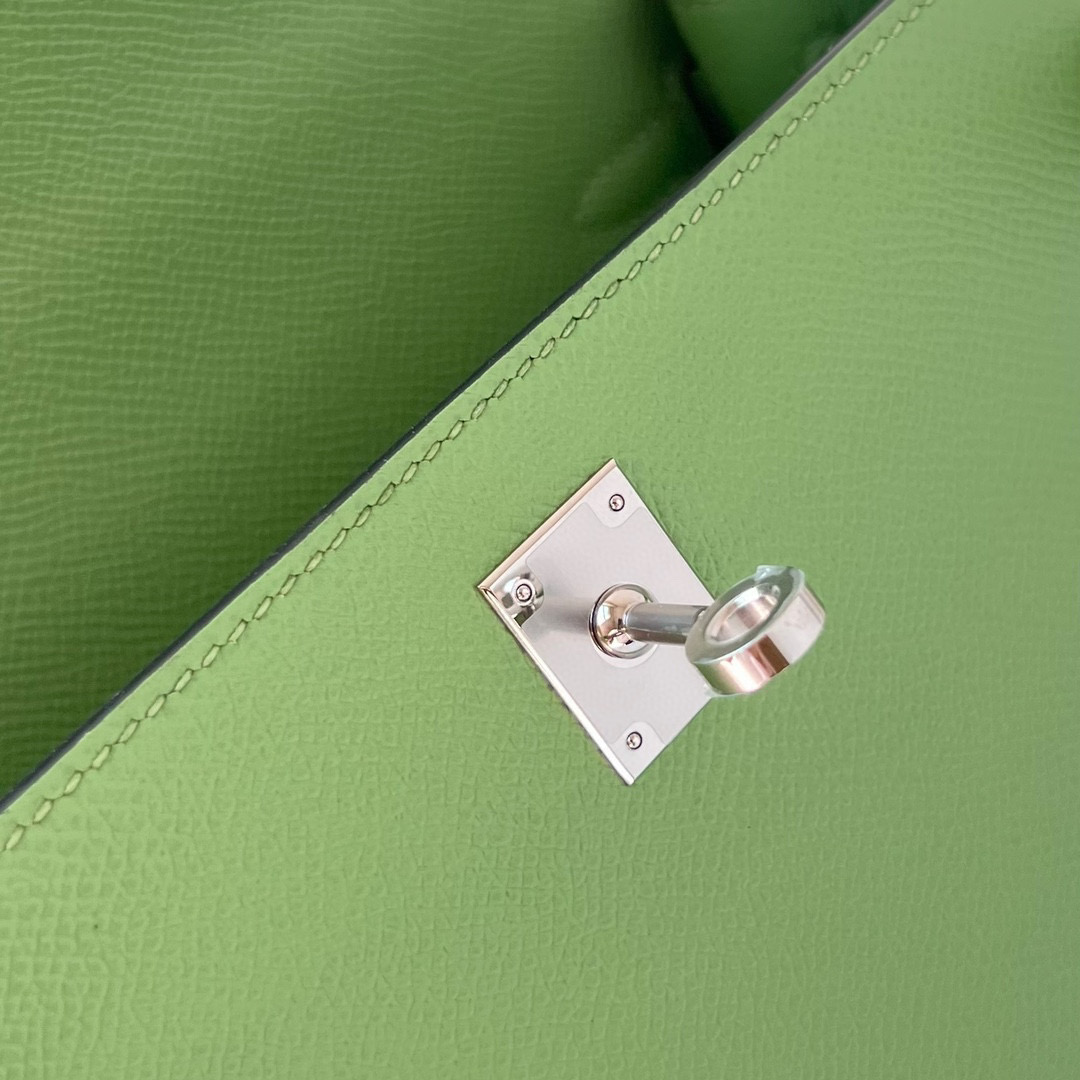 愛馬仕包包圖片 Hermès Kelly Sellier 25 Epsom Vert Criquet 牛油果綠