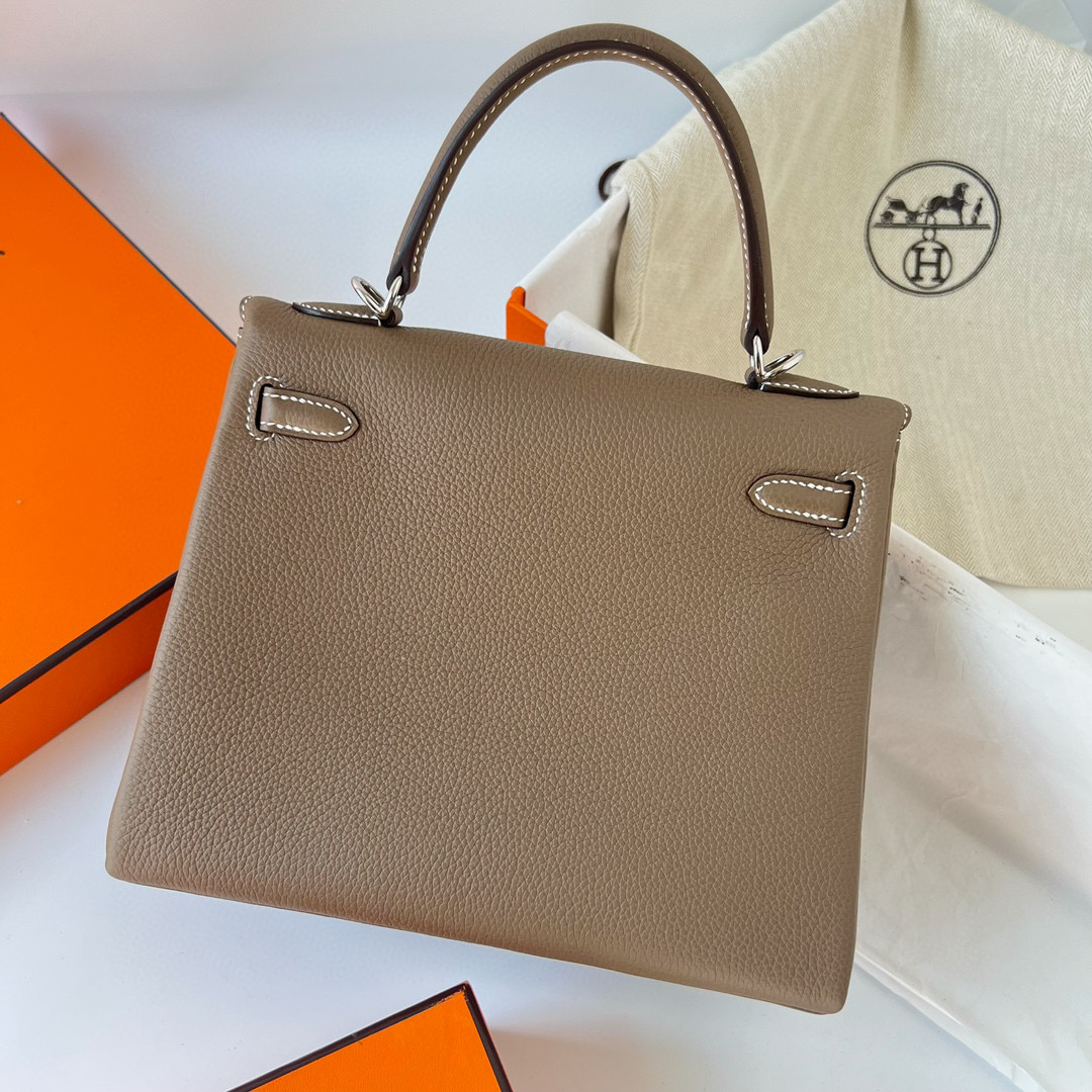 愛馬仕官方旗艦店中國官網 Hermès Kelly Retourne 25 Togo Etoupe 大象灰