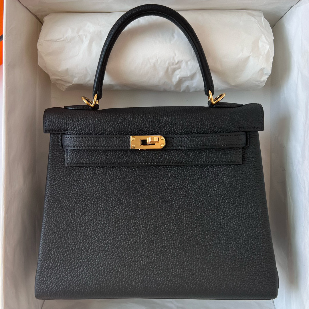 愛馬仕包包圖片價格表 Hermès Kelly Retourne 25 Noir 黑色 Togo