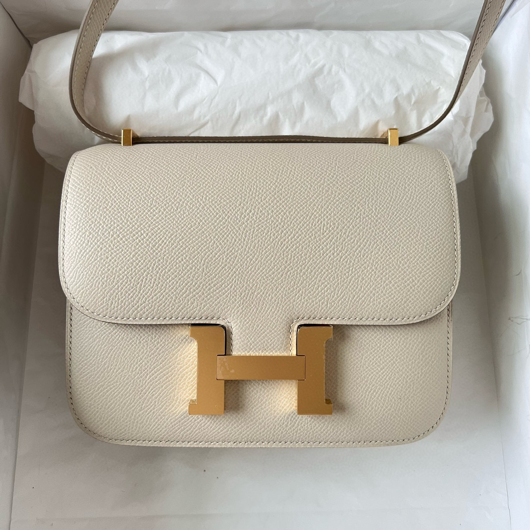 愛馬仕女包款式大全 Hermès Constance 18 Craie 奶昔白 玫瑰金扣