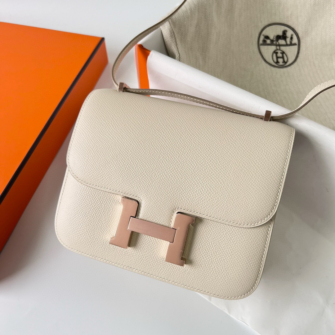 愛馬仕女包款式大全 Hermès Constance 18 Craie 奶昔白 玫瑰金扣