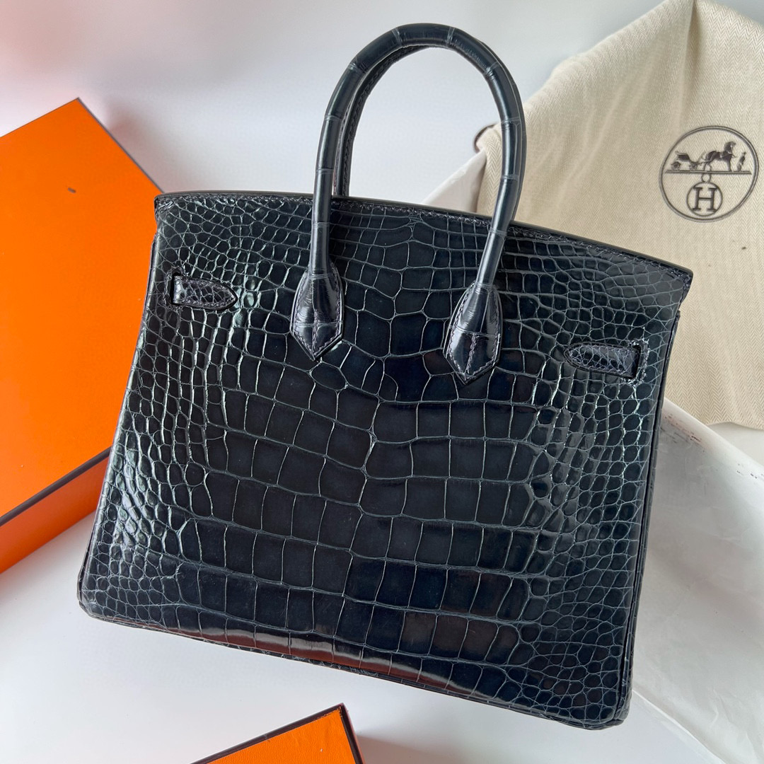 愛馬仕女包多少錢 Hermès Birkin 25 深海藍 Blue Indigo shiny alligator crocodile