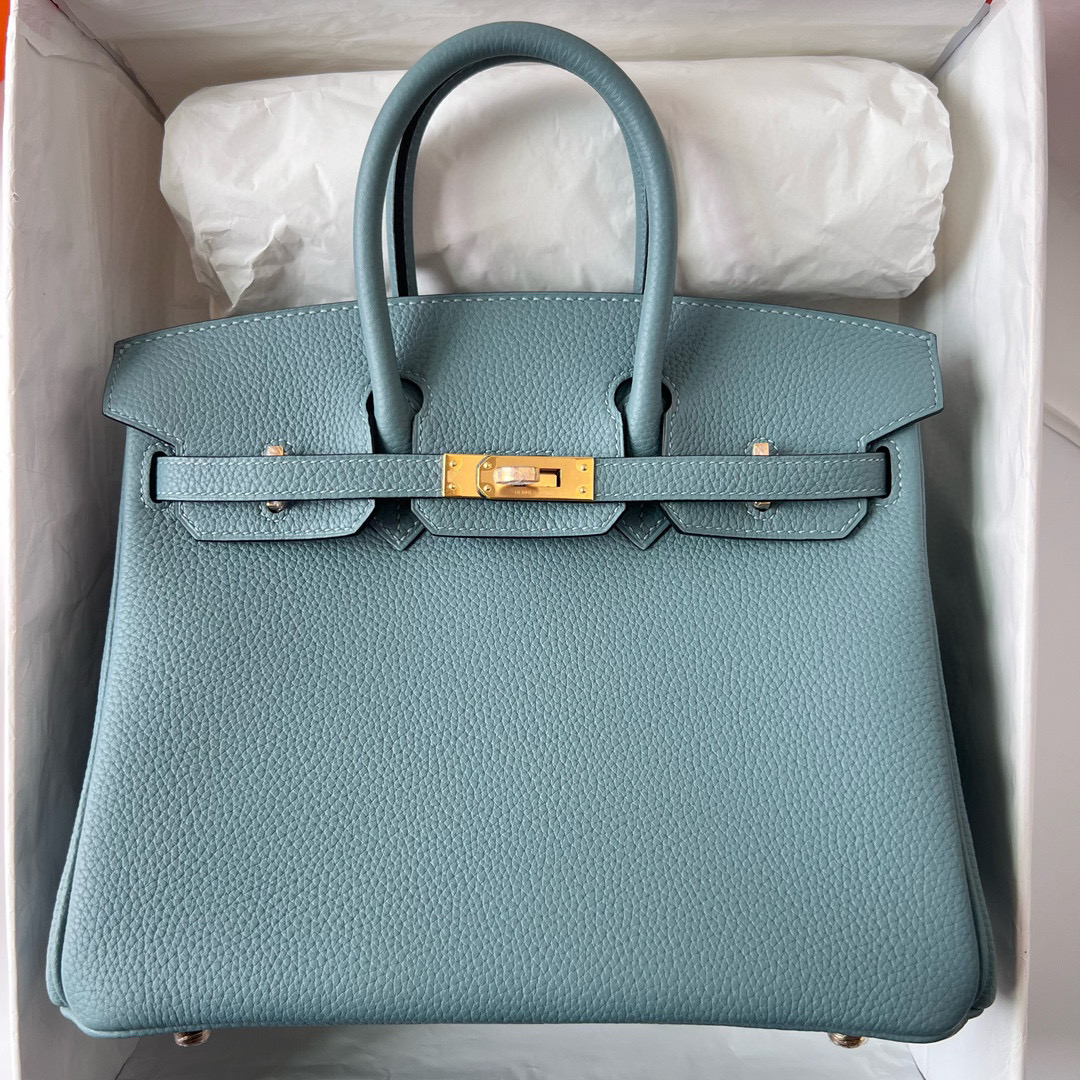 愛馬仕女包最便宜的是多少 Hermès Birkin 25 Togo Ciel 天青色 Golden Hardware