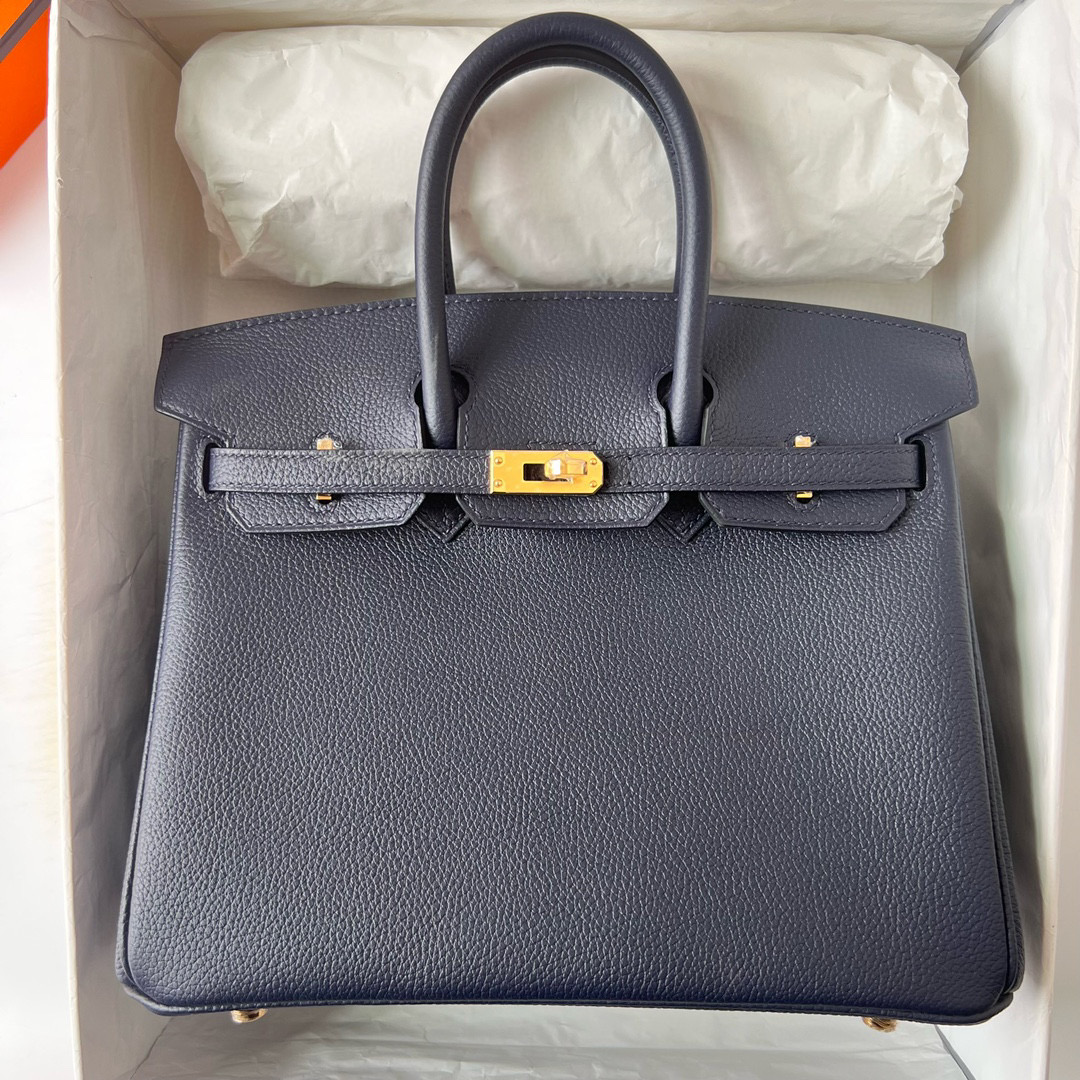 愛馬仕女包logo圖片 Hermès Birkin 25 Togo Blue Nuit 午夜藍 Golden Hardware