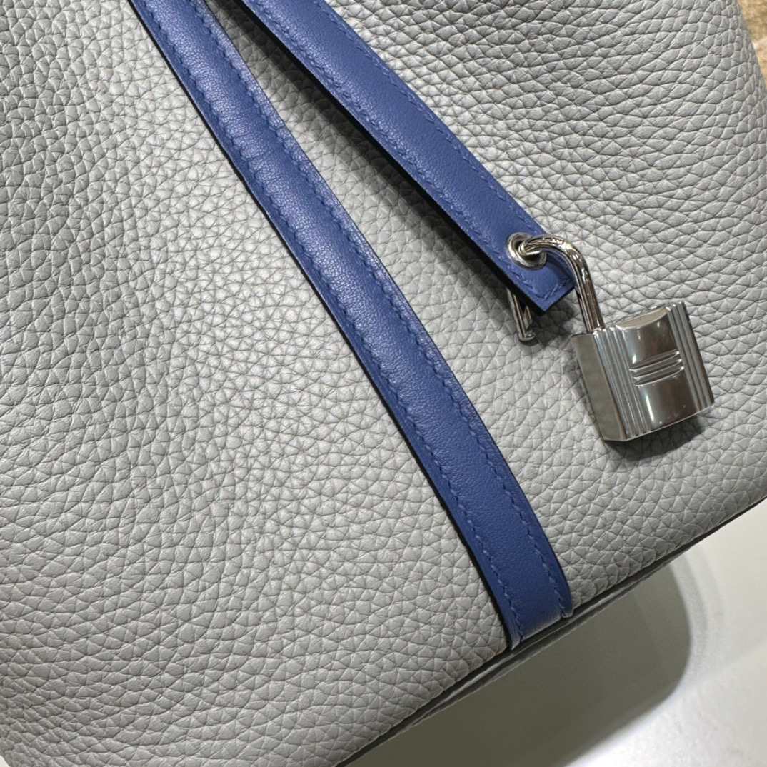 愛馬仕包包圖片大全 Hermès Picotin 22cm Clemence Girls Mouette Swift Blue agate