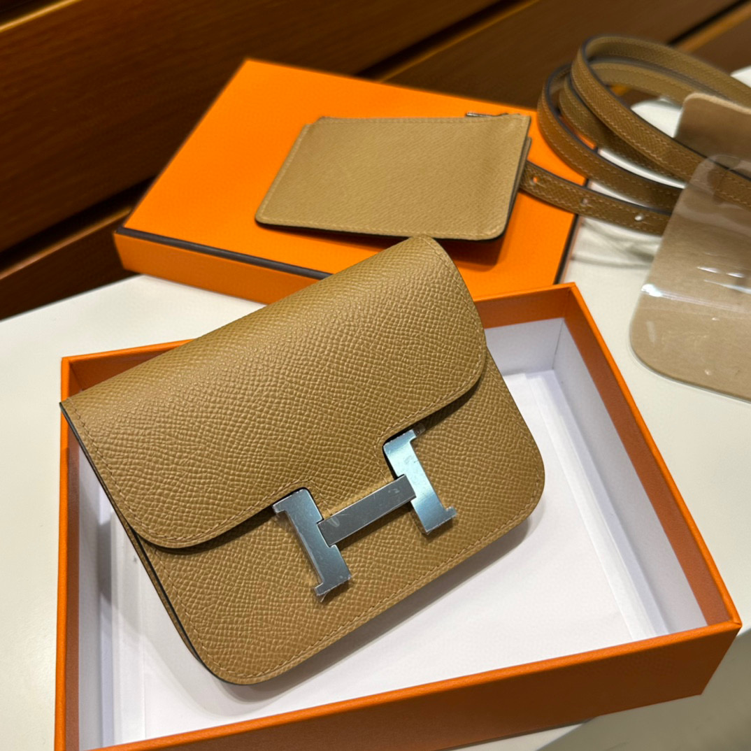 愛馬仕包包真實圖片 Hermès Constance Slim Epsom 0M Chai 瑪薩拉茶色