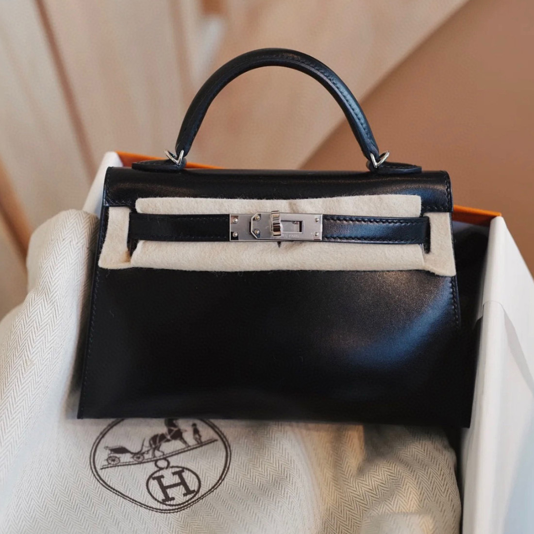 愛馬仕包包 Hermes Kelly Sellier 20 Boxcalf CK89黑色 Silver Hardware