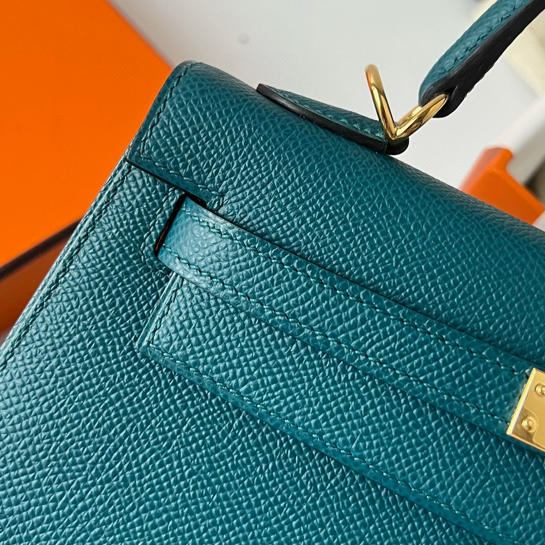 愛馬仕女包多少錢一個正品 Hermès Kelly Sellier 25 Epsom Vert Bosphore 博斯普魯斯綠